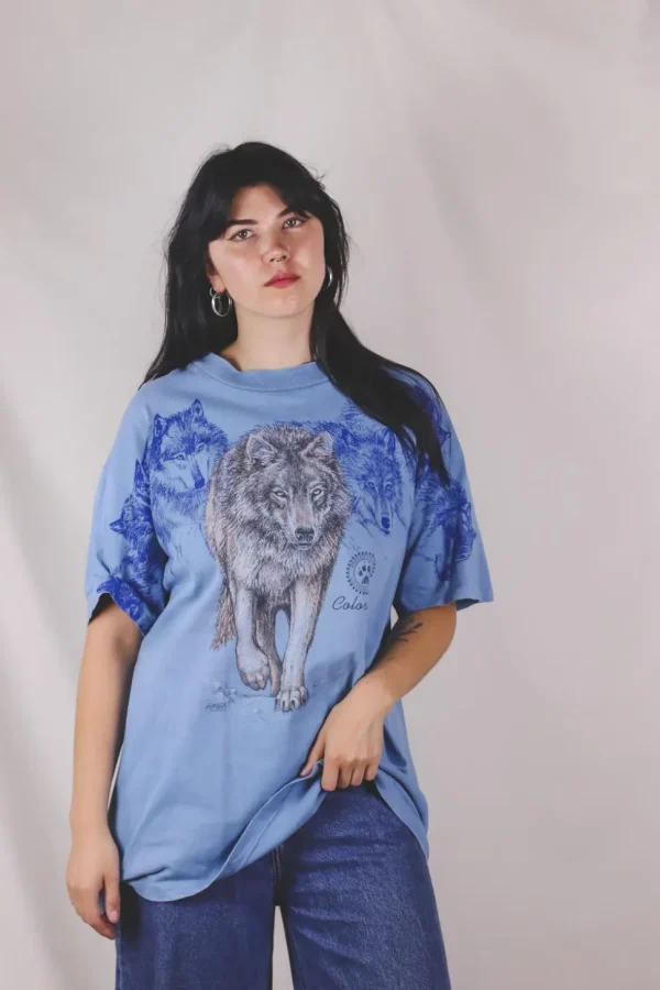 Wolf sleeve vintage t-paita