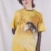 Yellow horse vintage t-paita