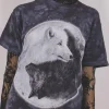Ying yang moon vintage t-paita